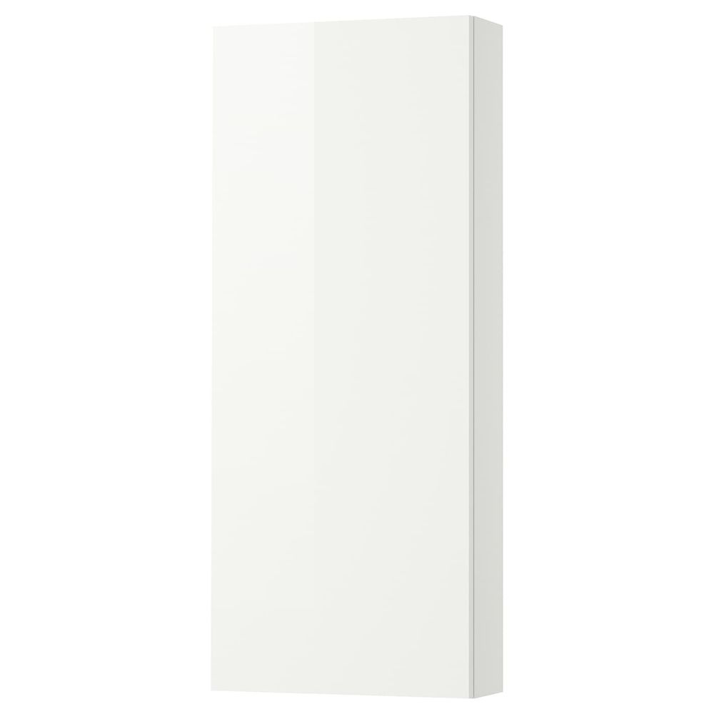 Навесной шкаф с 1 дверцей, глянцевый белый 40x14x96 см IKEA GODMORGON ГОДМОРГОН 903.803.07 - схема-чертеж с размерами
