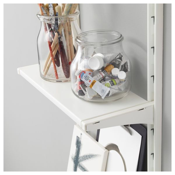 Настенная шина, полки АЛЬГОТ, белый (46x21x197 см) - схема-чертеж с размерами