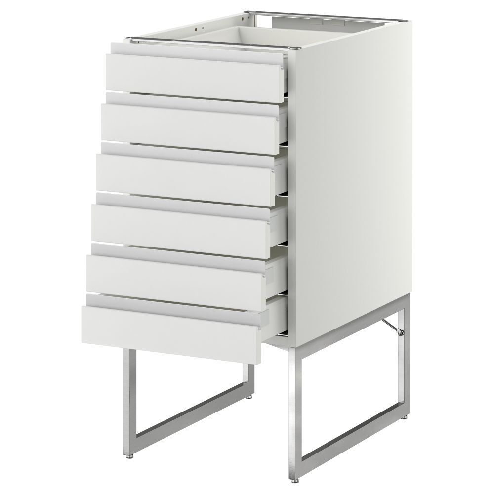 Напольный шкаф 6 фронтальных панелей, 6 нижних ящиков МЕТОД / МАКСИМЕРА, белый, Нодста белый - схема-чертеж с размерами