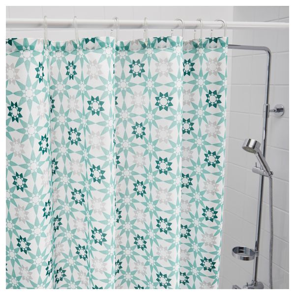Штора для ванной ИНГЕБОРГ, белый, бирюзовый (180x200 см) - фото 2