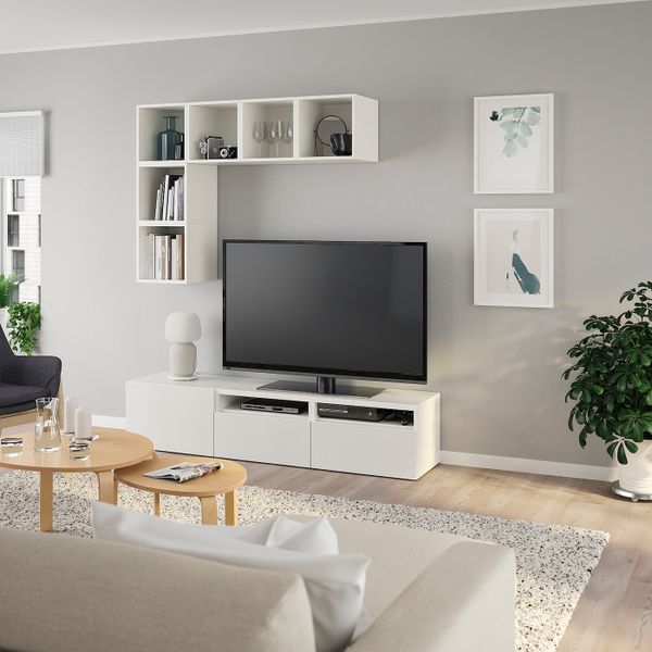 Комбинация для ТВ, белый 180x40x170 см IKEA BESTÅ БЕСТО / EKET ЭКЕТ 892.044.33 - фото 2