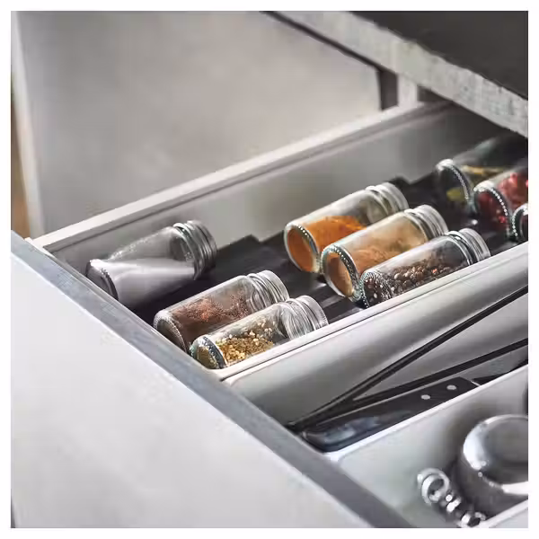 GULDFISK ГУЛДФИСК Банка для специй - прозрачное стекло/нержавеющ сталь 6 сл - схема-чертеж с размерами