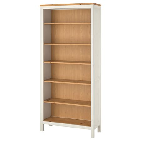 HEMNES Стеллаж - белая морилка/светло-коричневый 90x197 см