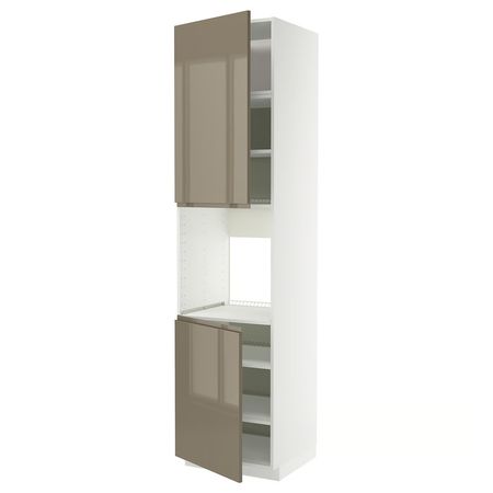 METOD Высок шкаф д/духовки/2дверцы/полки