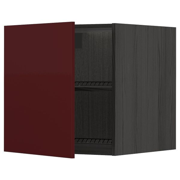 Верхний шкаф на холодильник/морозильн, черный Калларп/глянцевый темный красно-коричневый 60x60 см IKEA МЕТОД 593.278.74 - схема-чертеж с размерами
