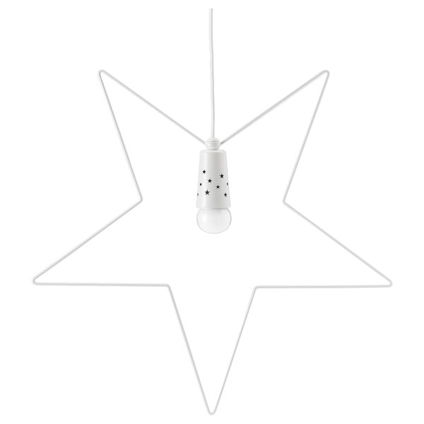 Подвесной светильник СТРОЛА, металл, в форме звезды белый - схема-чертеж с размерами