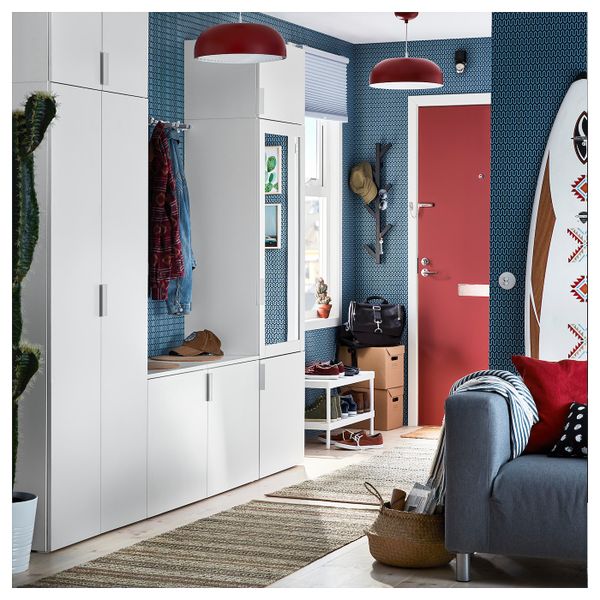 Гардероб с 9 дверями, белый/Фоннес Ридабу 260x42x221 см IKEA ОПХУС 992.984.74 - фото 3