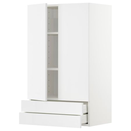 Навесной шкаф/2дверцы/2ящика, белый/Рингульт белый 60x100 см IKEA METOD МЕТОД / MAXIMERA МАКСИМЕРА 794.455.22