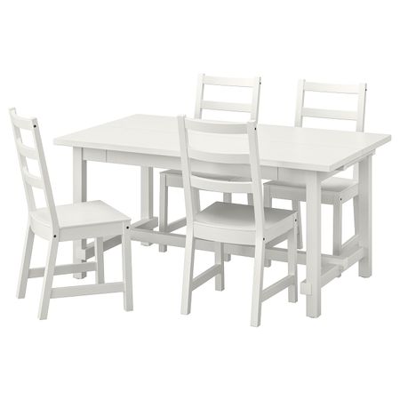 Стол и 4 стула, белый/белый 152/223x95 см IKEA NORDVIKEN НОРДВИКЕН / NORDVIKEN НОРДВИКЕН 093.051.67