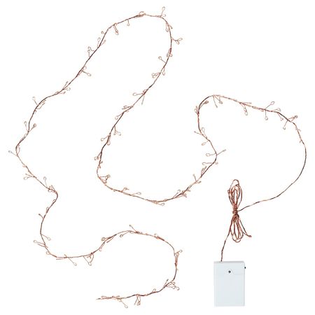 Гирлянда, 160 светодиодов, с батарейным питанием мини/медный IKEA STRÅLA СТРОЛА 404.973.57