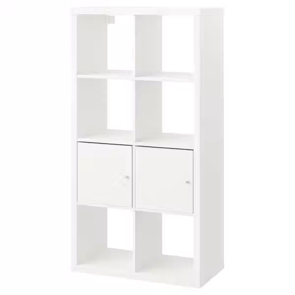 KALLAX Стеллаж с дверцами - белый 77x147 см - фото 1