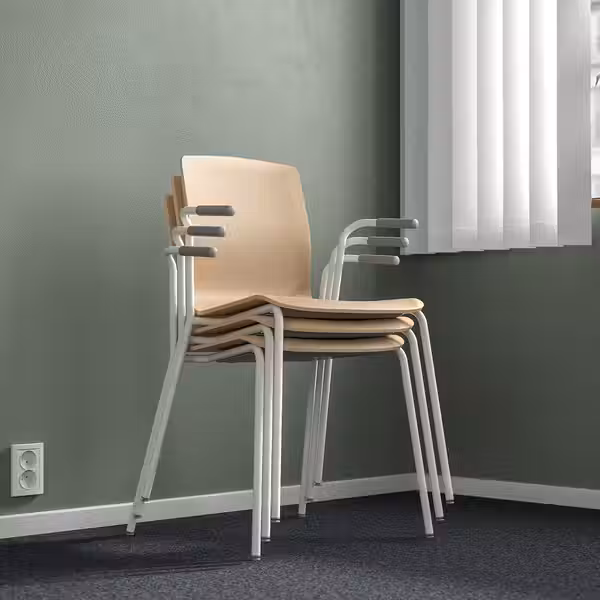 LÄKTARE Конференц-стул - березовый шпон/белый - фото 10
