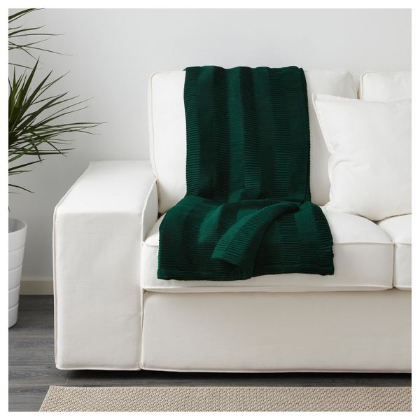 Плед, зеленый, 120x160 см IKEA ВЭГМОЛЛА 803.522.82 - фото 3