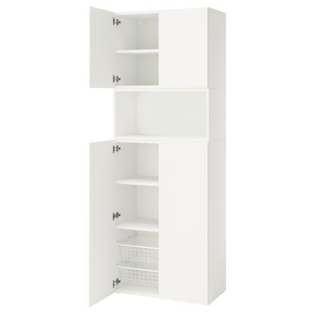 PLATSA Комбинация для хранения с дверцами - белый/Fonnes белый 80x42x221 см