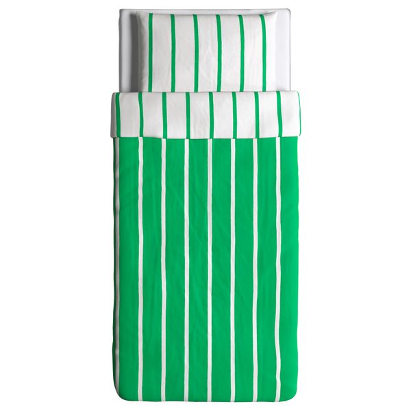 Пододеяльник и 1 наволочка ТУВБРЭККА, зеленый, белый - схема-чертеж с размерами