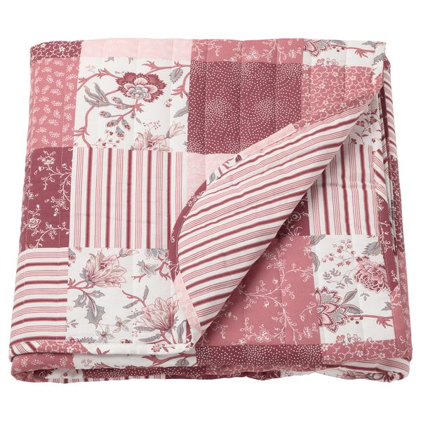 Покрывало, белый, розовый, 180x250 см IKEA ВОРРЮТА 603.819.21 - фото 1