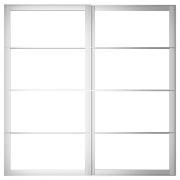 Рама для раздвижной дверец, с направляющими, 2 шт, алюминий 200x201 см IKEA PAX ПАКС 103.697.09 - схема-чертеж с размерами