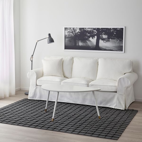 Ковер безворсовый, серый ручная работа серый, черный 170x240 см IKEA ФОУЛУМ 203.820.79 - фото 3