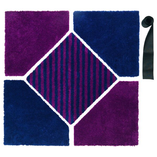 Ковер, короткий ворс СЬЕЛЬВСТЭНДИГ, сиреневый, темно-синий (148x148 см) - фото 1