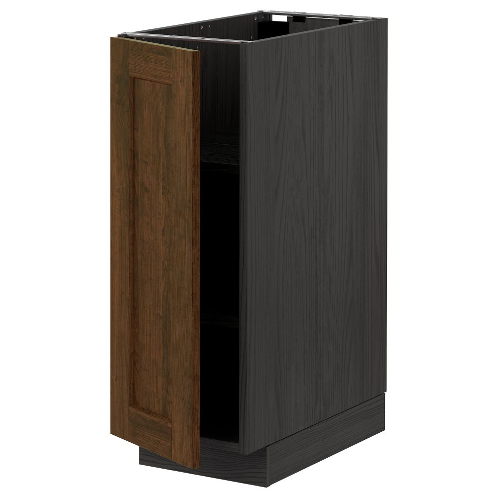 Напольный шкаф с полками, черный/Эдсерум коричневый 30x60 см IKEA МЕТОД 393.021.48 - схема-чертеж с размерами