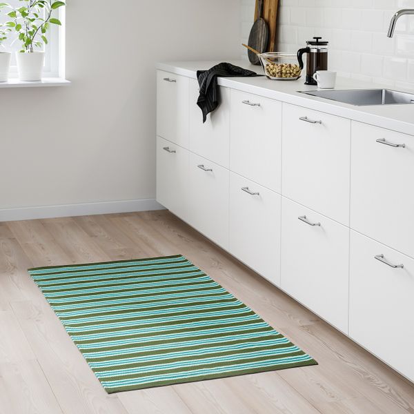 Ковер, безворсовый, в полоску бирюзовый/зеленый 80x150 см IKEA СОММАР 2020 404.651.01 - схема-чертеж с размерами