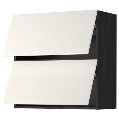 Навесной шкаф, 2 дверцы, горизонтальный МЕТОД, черный, Веддинге белый