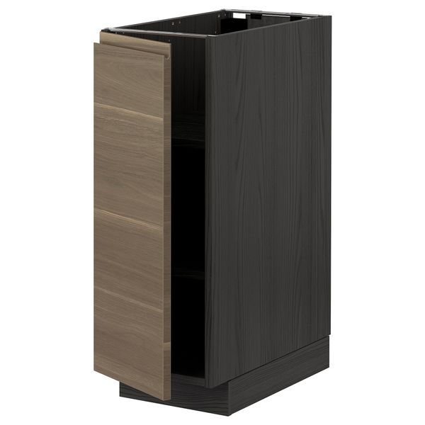 Напольный шкаф с полками, черный/Воксторп под грецкий орех 30x60 см IKEA МЕТОД 093.028.33 - схема-чертеж с размерами