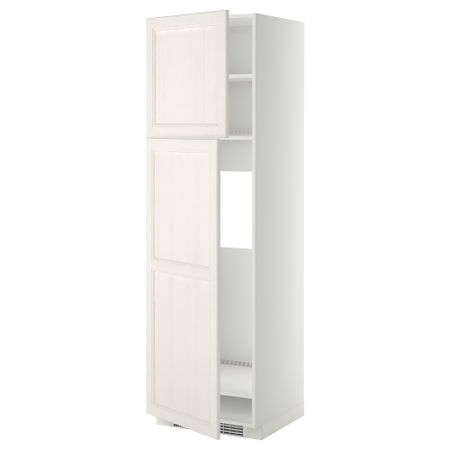 Высокий шкаф для холодильника, 2 дверцы МЕТОД, белый, Лаксарби белый