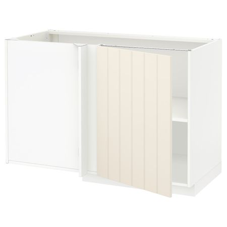 Угловой напольный шкаф с полкой, белый/Хитарп белый с оттенком 128x68 см IKEA METOD МЕТОД 392.264.37