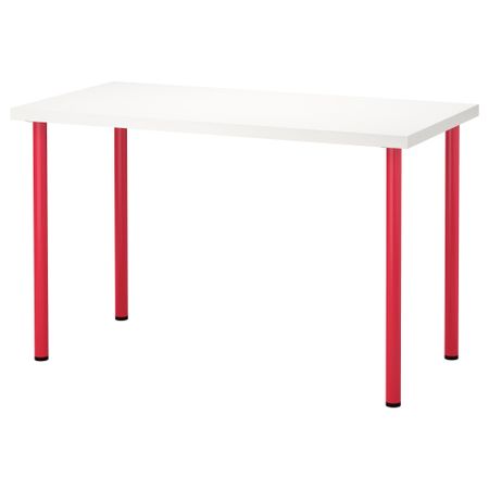 Стол ЛИННМОН / АДИЛЬС, белый, розовый (120x60 см)