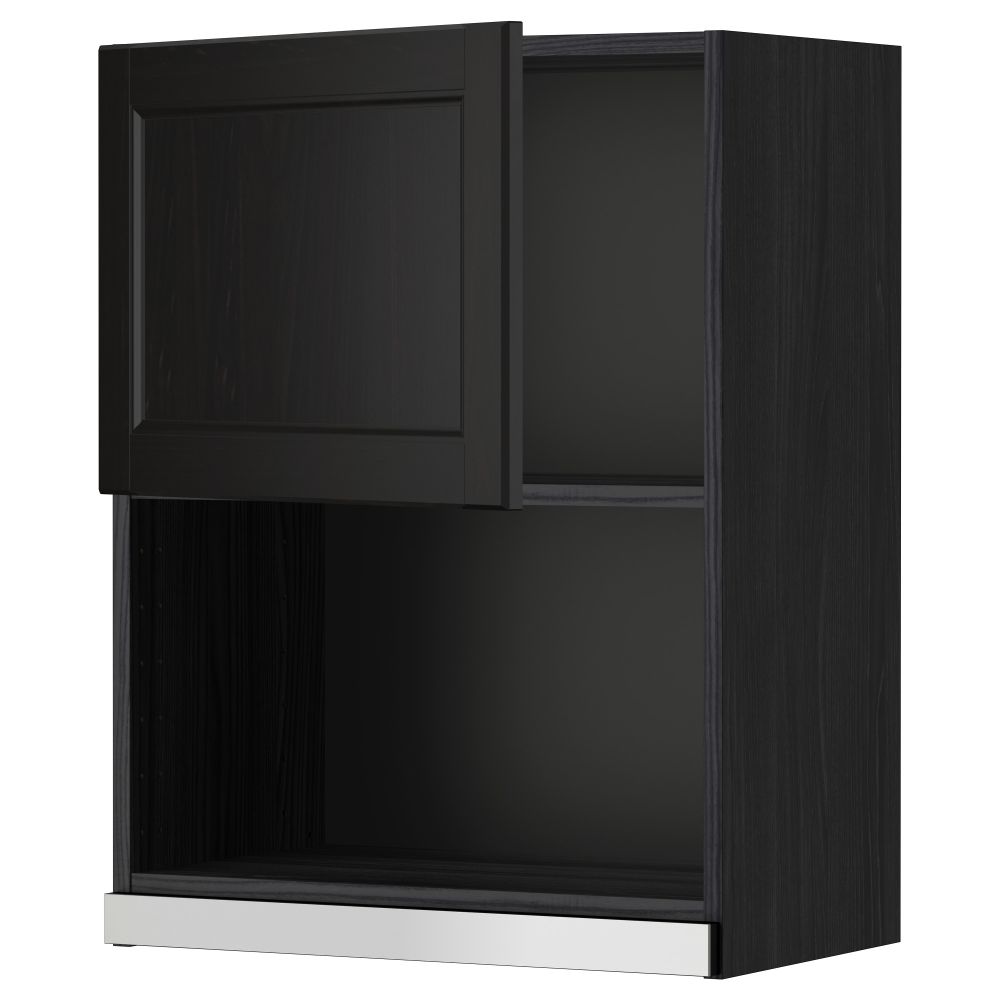 Навесной шкаф для СВЧ-печи МЕТОД, черный, Лаксарби черно-коричневый - схема-чертеж с размерами