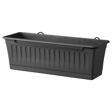 Ящик для цветов с держ, для дома, улицы антрацит 50x20 см IKEA SOMMARFEST СОММАРФЕСТ 804.691.78