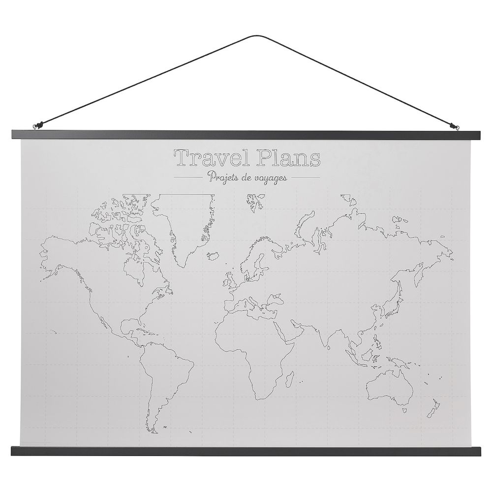 Постер с подвесом, Планы путешествий, 100x70 см IKEA ПОЛЬХУЛЬТ 004.544.30 - фото 1