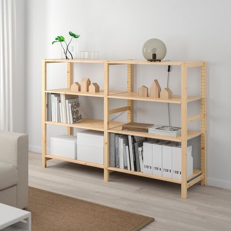 2 секции/полки, сосна 174x50x124 см IKEA IVAR ИВАР 692.483.53