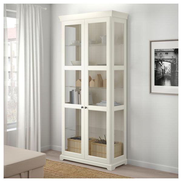 Шкаф-витрина ЛИАТОРП, белый (96x214 см) - фото 2