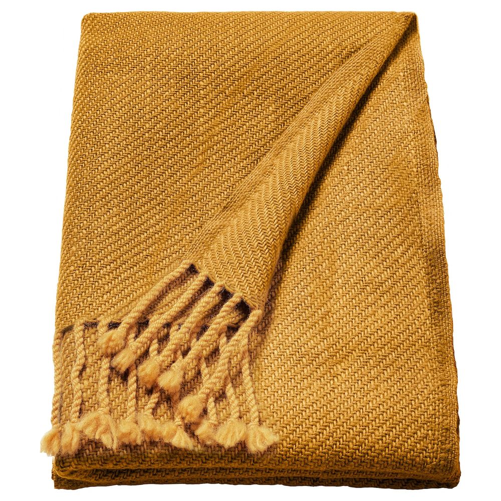 Плед, желтый 60x160 см IKEA OMTÄNKSAM ОМТЭНКСАМ 604.694.57 - фото 1