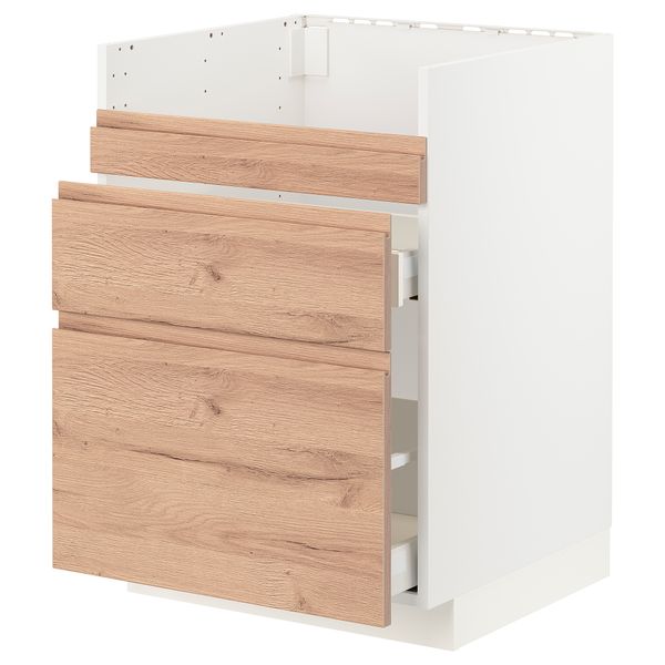 Напольный шкаф для мойки ХАВСЕН, 3 фасада, 2 ящика, 60x60 cm IKEA METOD МЕТОД, MAXIMERA МАКСИМЕРА 694.033.20 - фото 1