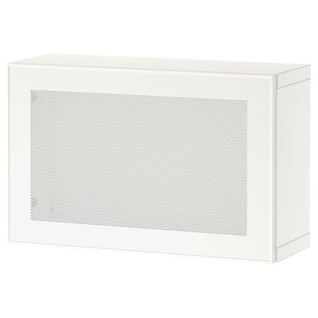 Стеллаж с дверью, белый/мортвикен белый 60x22x38 см IKEA BESTÅ БЕСТО 394.412.29