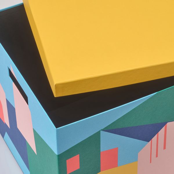 Коробка с крышкой, желтый, 30x30x30 см IKEA ТЬЕНА 204.341.39 - фото 4