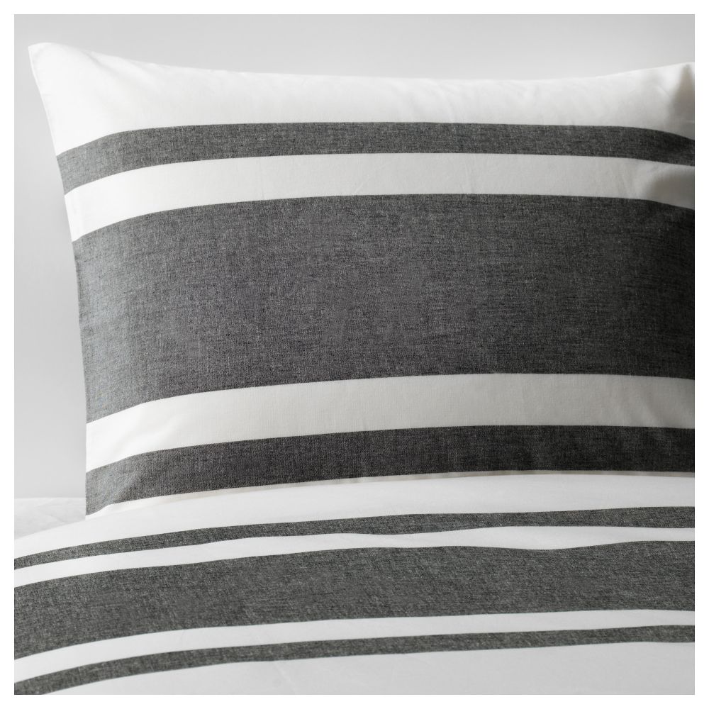 Пододеяльник и 2 наволочки БЬЁРНЛУКА, черный белый, черный - фото 1