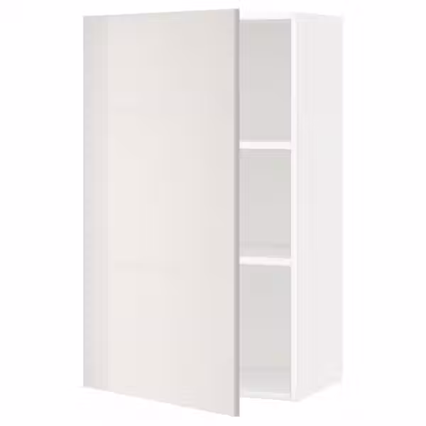 METOD Навесной шкаф с полками - белый/Ringhult светло-серый 60x100 см - фото 1