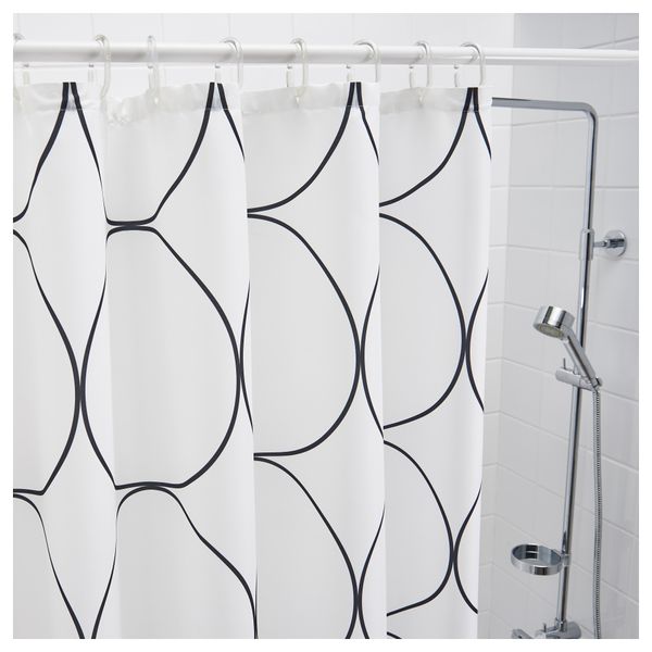 Штора для ванной УДГРУНД, белый/черный (180x200 см) - фото 4