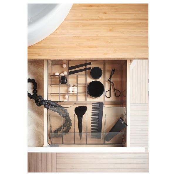 Ящик с отделениями, 32x28x10 см, дымчатый IKEA GODMORGON ГОДМОРГОН 104.002.67 - фото 3