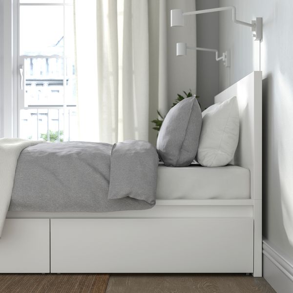 Каркас кровати с 4 ящиками, белый, Lindbåden, 140x200 см IKEA MALM МАЛЬМ 094.950.06 - фото 5