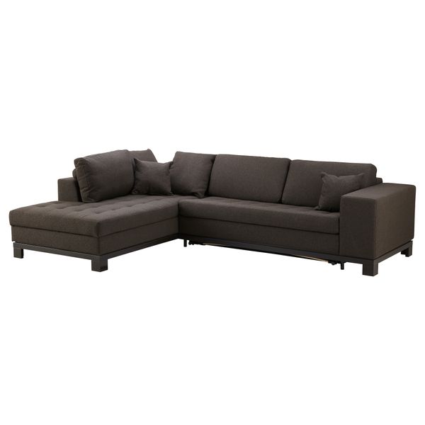 Угловой диван-кровать c модулем для хран, лев НОГЕРСУНД, Толлэби темно-коричневый - фото 1