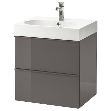 Шкаф для раковины с 2 ящиками, 61x49x68 cm IKEA BRÅVIKEN БРОВИКЕН, GODMORGON ГОДМОРГОН 692.923.41