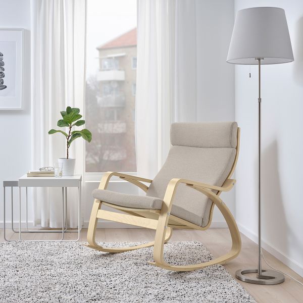Кресло-качалка, береза/Хили бежевый IKEA POÄNG ПОЭНГ 293.987.64 - фото 2