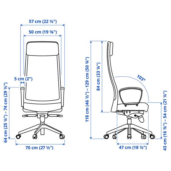 MARKUS Рабочий стул - Vissle темно-серый Small - фото 2