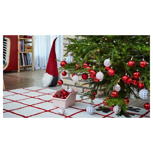 Украшение, шар, белый, синий, 8 см IKEA ВИНТЕРФЕСТ 304.374.96 - схема-чертеж с размерами