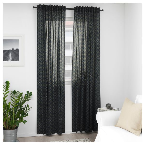 Гардины, 1 пара НОВЕМБЕРЛЬЮС, зеленый (145x300 см) - схема-чертеж с размерами